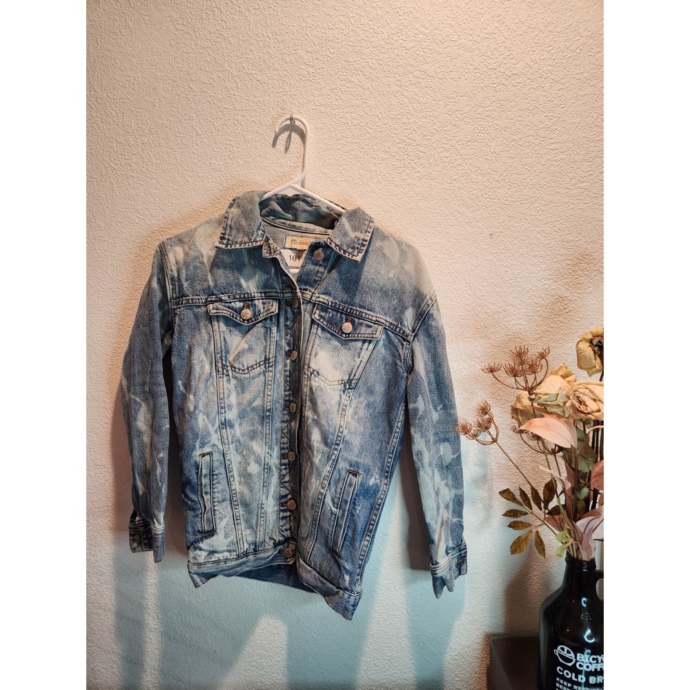 Madewell Distressed Bleach Denim Jacket, Size‎ XS